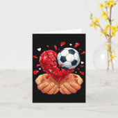 サッカー ハート バレンタインデー  カード (黄色い花)