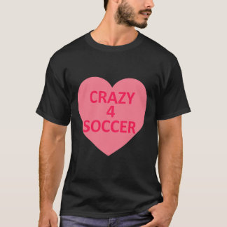 サッカー - ハート ラブ バレンタインデー 名入れ カスタム アイテム Tシャツ