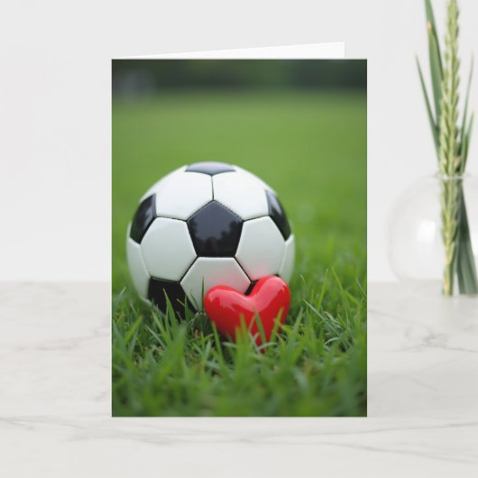 サッカー ハート 愛 ゲーム フォトカード カード (正面)