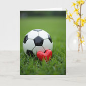 サッカー ハート 愛 ゲーム フォトカード カード (黄色い花)