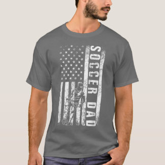 サッカー パパ アメリカ国旗 サッカー チーム ファン ダディ 父の日 Tシャツ