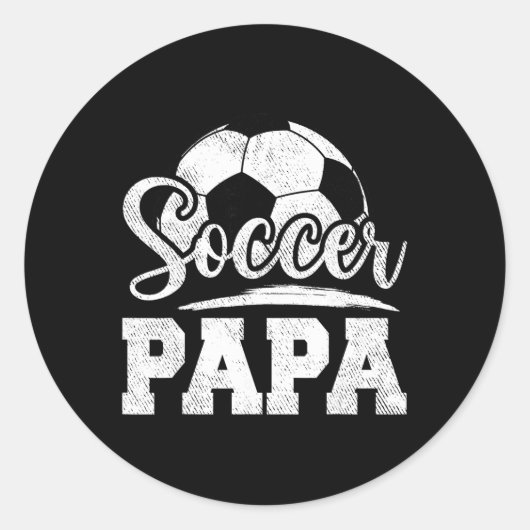 サッカー パパ サッカー選手 試合の日 父の日 ラウンドシール (正面)