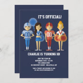 サッカー パーティー 招待状 (正面/裏面)