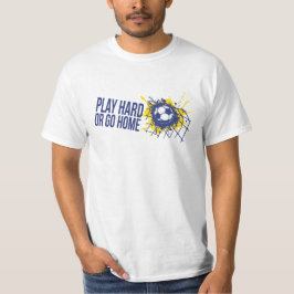 サッカー/フットボールのゴールのスローガンはTシャツを遊ばします Tシャツ