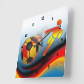 サッカー・フットボールの力学 スクエア壁時計 (傾斜)