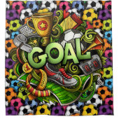 サッカー – フットボールシャワーカーテン シャワーカーテン (正面)