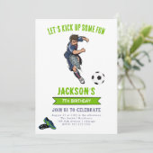 サッカー・フットボール男子誕生日パーティー招待状 招待状 (スタンド正面)