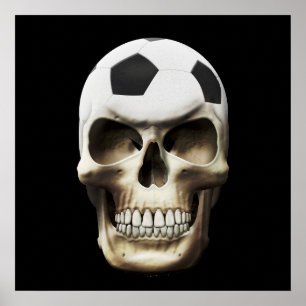 サッカー(フットボール)のスカル ポスター
