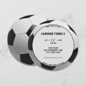 サッカー・フットボール スポーツ 1歳 誕生日パーティー 招待状 (正面/裏面)