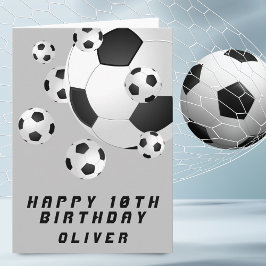 サッカー フットボール ボール グレー 子供 男の子 幸せな誕生日 カード