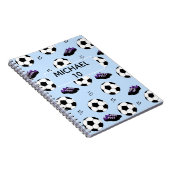 サッカー フットボール 名前と番号 青 ノートブック (右側)