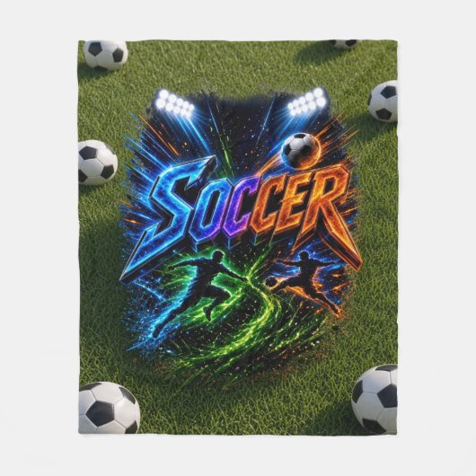 サッカー フリースブランケット (正面)