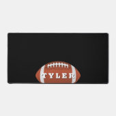 サッカー、ブラックはっきりしたで名前をパーソナライズ デスクマット (正面)