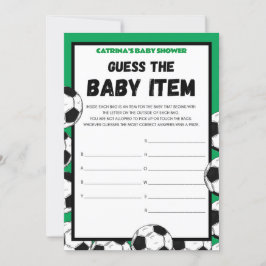 サッカー ベビーシャワー ゲーム, フットボール - 編集可能な名前, 招待状