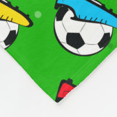 サッカー - ボールとブーツ シームレス パターン フリースブランケット (角)