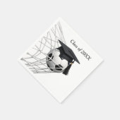 サッカー ボール上の卒業式 学士帽 スタンダードカクテルナプキン (角)