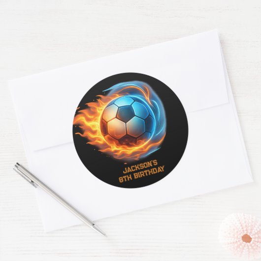 サッカー ボール テーマ スポーツ 誕生日 ラウンドシール (封筒)
