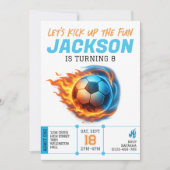 サッカー ボール テーマ スポーツ 誕生日 招待状 (正面)