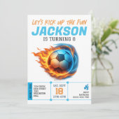 サッカー ボール テーマ スポーツ 誕生日 招待状 (スタンド正面)