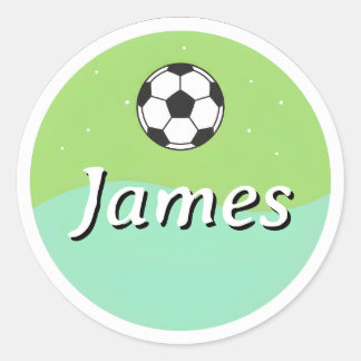 サッカー ボール デザインのカスタマイズ可能 子供 名前 シール