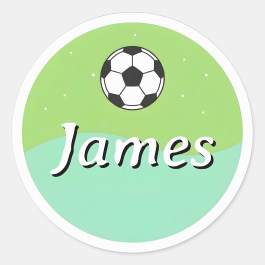 サッカー ボール デザインのカスタマイズ可能 子供 名前 シール (正面)