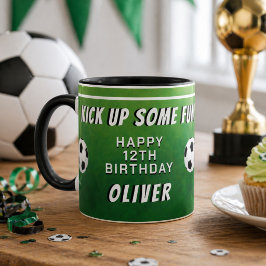 サッカー ボール フットボール スポーツ 子供 誕生日 ツートーンマグカップ