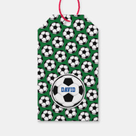サッカー ボール 名前入り グリーン ブラック ホワイト ギフトタグ