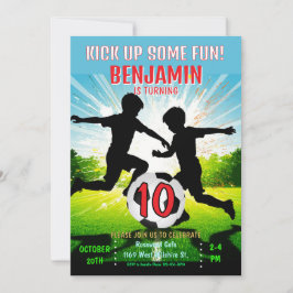 サッカー ボール 男の子 お誕生日パーティー Kick Up Some Fun 招待状
