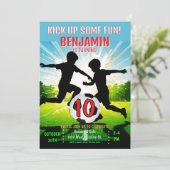 サッカー ボール 男の子 お誕生日パーティー Kick Up Some Fun 招待状 (スタンド正面)