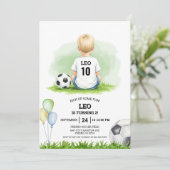 サッカー ボール 男の子 誕生日 パーティ お楽しみ 招待状 (スタンド正面)