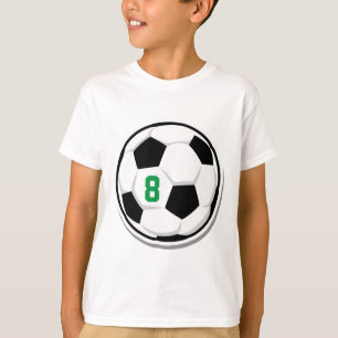 サッカー ボール 白 黒 緑 子供 チーム ナンバー Tシャツ