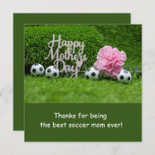 サッカー マザーズデー ピンクのカーネーションの花 シーズンカード (正面/裏面)