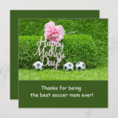 サッカー マザーズデー ピンクのカーネーションの花 シーズンカード (正面/裏面)