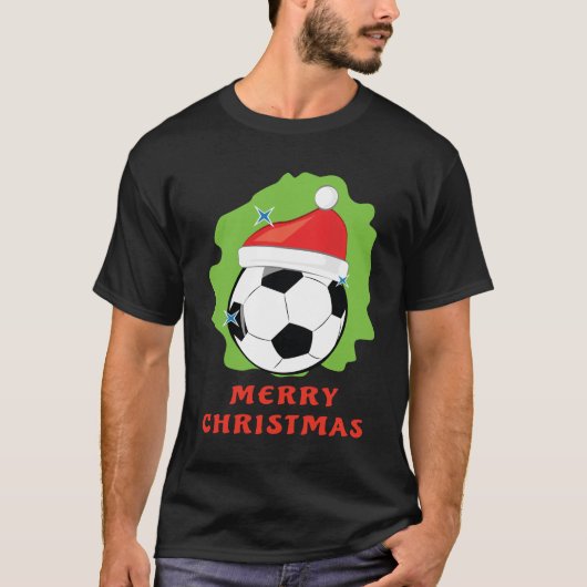 サッカー/メリーサッカークリスマス – おもしろい Tシャツ (正面)