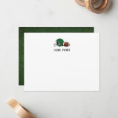 サッカー·モパーソナライズされたノグラム·イニタル ノートカード (正面/裏面インサイチュ)