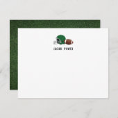 サッカー·モパーソナライズされたノグラム·イニタル ノートカード (正面/裏面)