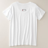 サッカー モード アクティブ 電池残量少ないよ  プラスサイズTシャツ (デザイン裏面)