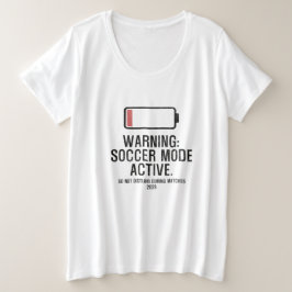 サッカー モード アクティブ 電池残量少ないよ  プラスサイズTシャツ