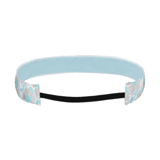 サッカー⚽ライトブルーとホワイトのボール アスレチックヘッドバンド (裏面)