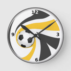 サッカー ラウンド壁時計
