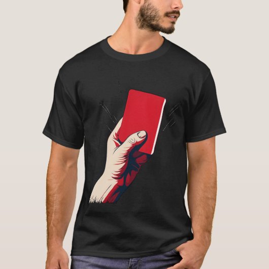 サッカー レッドカード 少女 Tシャツ (正面)