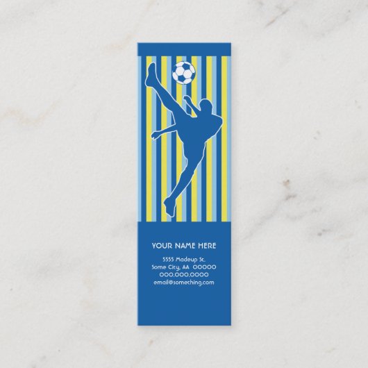 サッカー: レトロのスタイル: スキニー名刺 (正面)