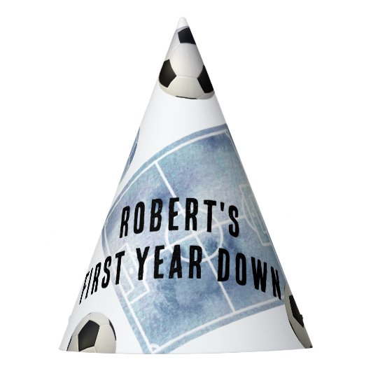 サッカー 初めての一勝 誕生日パーティー パーティーハット (正面)