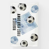 サッカー 初めての誕生日パーティー 横断幕 (縦)