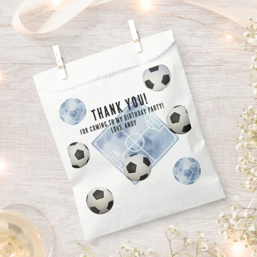 サッカー 初めての誕生日会 フェイバーバッグ (クリップ留めされた状態)