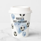 サッカー 初めての1歳の誕生日パーティー 紙コップ (正面)