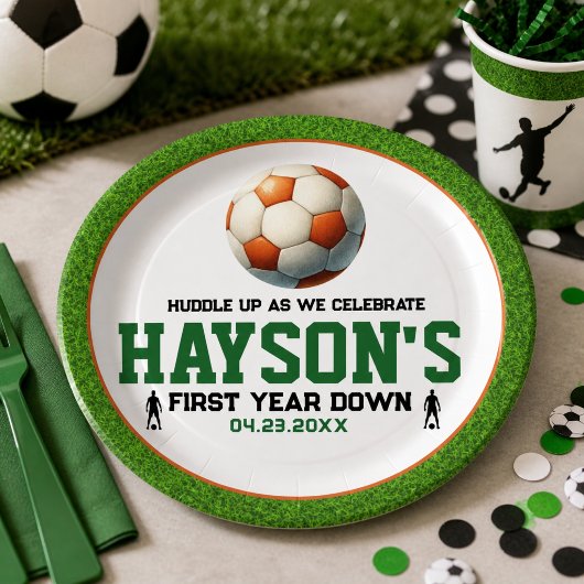 サッカー 初年度ダウン 1歳の誕生日パーティー ペーパープレート