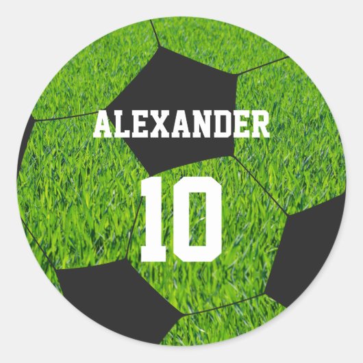 サッカー | 名前と番号 ラウンドシール (正面)