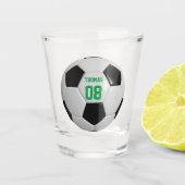 サッカー 名前と背番号のカスタマイズ ショットグラス (正面)