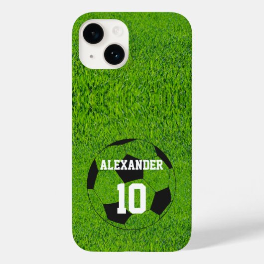 サッカー | 名前と背番号 Case-Mate iPhoneケース (裏面)